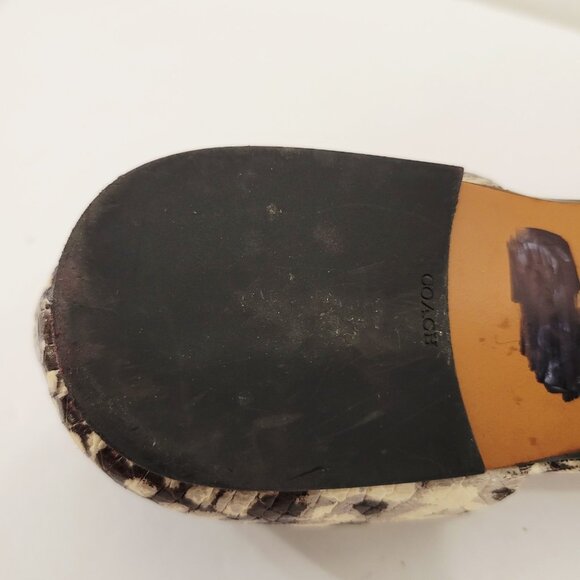 Coach Pointed Toe Slip On Flats Women Snake Print Logo Shoes Career Sz 7.5B - Picture 9 of 10
